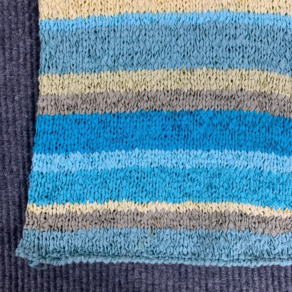 VTG Sigrid Olsen Sport‎ Sweater Vest Womens Medium Blue Striped Colorful Retro